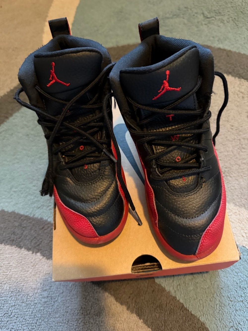 Jordan Kids Black and Red Retro High-Top Sneakers